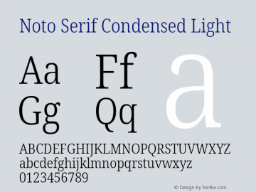 Noto Serif Condensed Light Version 2.007; ttfautohint (v1.8) -l 8 -r 50 -G 200 -x 14 -D latn -f none -a qsq -X 