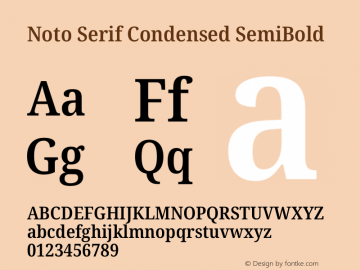 Noto Serif Condensed SemiBold Version 2.007图片样张