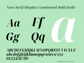 Noto Serif Display Condensed Bold Italic Version 2.007图片样张