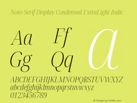 Noto Serif Display Condensed ExtraLight Italic Version 2.007图片样张