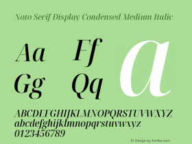 Noto Serif Display Condensed Medium Italic Version 2.007图片样张