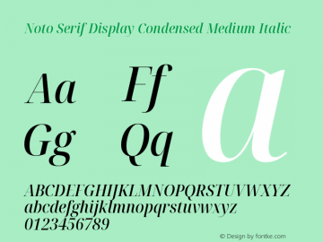 Noto Serif Display Condensed Medium Italic Version 2.007; ttfautohint (v1.8) -l 8 -r 50 -G 200 -x 14 -D latn -f none -a qsq -X 