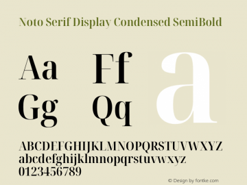 Noto Serif Display Condensed SemiBold Version 2.007图片样张