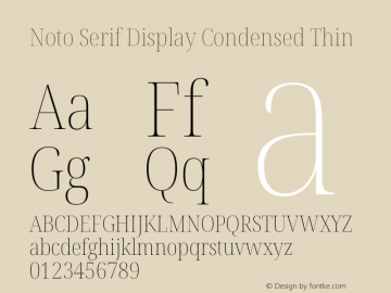 Noto Serif Display Condensed Thin Version 2.007图片样张