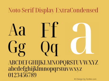 Noto Serif Display ExtraCondensed Version 2.007图片样张