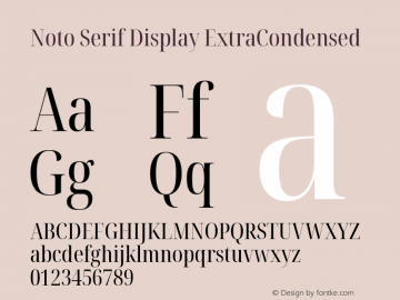 Noto Serif Display ExtraCondensed Version 2.007; ttfautohint (v1.8) -l 8 -r 50 -G 200 -x 14 -D latn -f none -a qsq -X 