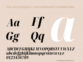 Noto Serif Display ExtraCondensed ExtraBold Italic Version 2.007图片样张