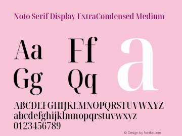 Noto Serif Display ExtraCondensed Medium Version 2.007; ttfautohint (v1.8) -l 8 -r 50 -G 200 -x 14 -D latn -f none -a qsq -X 