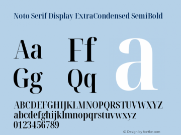 Noto Serif Display ExtraCondensed SemiBold Version 2.007图片样张