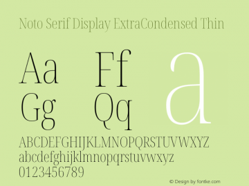 Noto Serif Display ExtraCondensed Thin Version 2.007图片样张