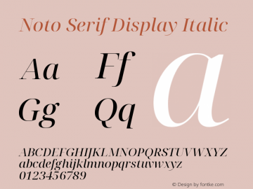 Noto Serif Display Italic Version 2.007图片样张