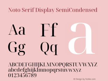 Noto Serif Display SemiCondensed Version 2.007图片样张