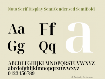 Noto Serif Display SemiCondensed SemiBold Version 2.007图片样张