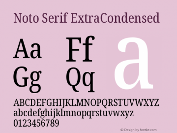 Noto Serif ExtraCondensed Version 2.007图片样张