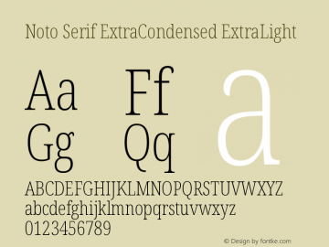 Noto Serif ExtraCondensed ExtraLight Version 2.007图片样张