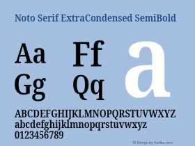 Noto Serif ExtraCondensed SemiBold Version 2.007; ttfautohint (v1.8) -l 8 -r 50 -G 200 -x 14 -D latn -f none -a qsq -X 
