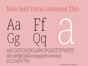 Noto Serif ExtraCondensed Thin Version 2.007图片样张