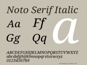 Noto Serif Italic Version 2.007图片样张