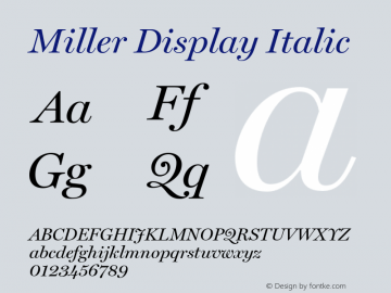 Miller Display Italic 001.000 Font Sample