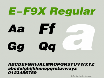E-F9X Regular 1995;1.00 Font Sample