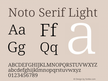 Noto Serif Light Version 2.007图片样张