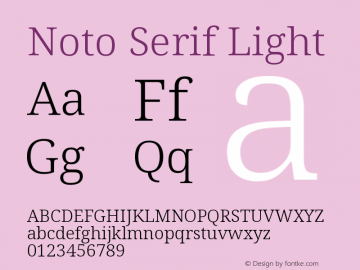 Noto Serif Light Version 2.007图片样张