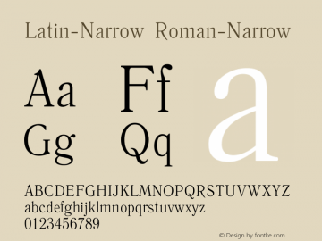 Latin-Narrow Roman-Narrow Version 37 - 7.09.2006 Font Sample