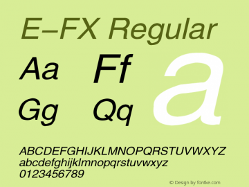 E-FX Regular 1995;1.00 Font Sample