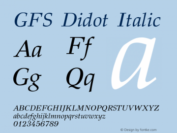 GFS Didot Italic Version 1.0 Font Sample
