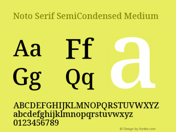 Noto Serif SemiCondensed Medium Version 2.007图片样张