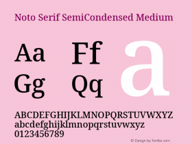 Noto Serif SemiCondensed Medium Version 2.007; ttfautohint (v1.8) -l 8 -r 50 -G 200 -x 14 -D latn -f none -a qsq -X 