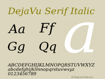 DejaVu Serif Italic Version 2.37图片样张