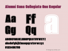 Alumni Sans Collegiate One Regular Version 1.100图片样张