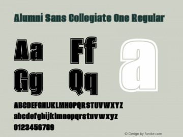 Alumni Sans Collegiate One Regular Version 1.100图片样张