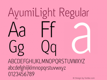 AyumiLight Regular 001.000 Font Sample