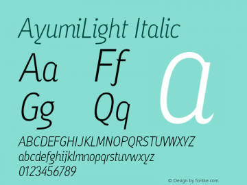 AyumiLight Italic 001.000图片样张