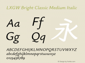 LXGW Bright Classic Medium Italic Version 0.916图片样张