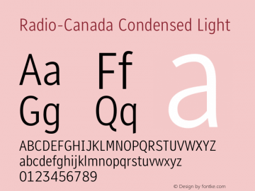 Radio-Canada Condensed Light Version 2.000图片样张