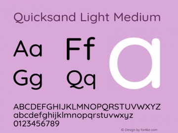 Quicksand Light Medium Version 3.006图片样张