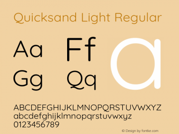 Quicksand Light Regular Version 3.006图片样张