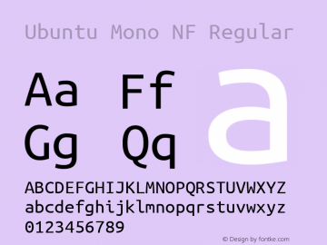 Ubuntu Mono NF Regular Version 0.80图片样张