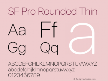 SF Pro Rounded Thin Version 18.0d9e1图片样张