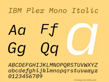 IBM Plex Mono Italic Version 2.1图片样张