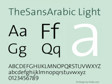 TheSansArabic-Light Version 2.21图片样张