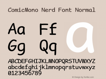Comic Mono Nerd Font Complete Version 0.1.1;Nerd Fonts 2.1.0图片样张