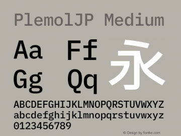 PlemolJP Medium Version 1.2.5 ; ttfautohint (v1.8.4.7-5d5b) -l 6 -r 45 -G 200 -x 14 -D latn -f none -m 