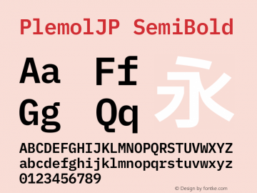 PlemolJP SemiBold Version 1.2.5 ; ttfautohint (v1.8.4.7-5d5b) -l 6 -r 45 -G 200 -x 14 -D latn -f none -m 