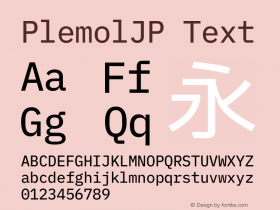 PlemolJP Text Version 1.2.5 ; ttfautohint (v1.8.4.7-5d5b) -l 6 -r 45 -G 200 -x 14 -D latn -f none -m 