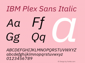 IBM Plex Sans Italic Version 3.2图片样张