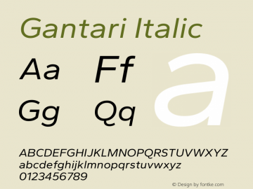 Gantari Italic Version 1.000图片样张